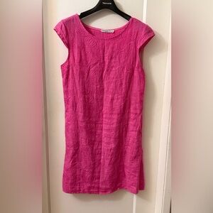 Lovely Pink Sleeveless Textured Dress Made in Italy